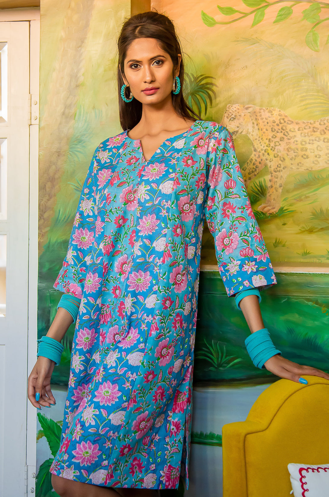 Pompeii Rose Zen Midi Dress - Multi