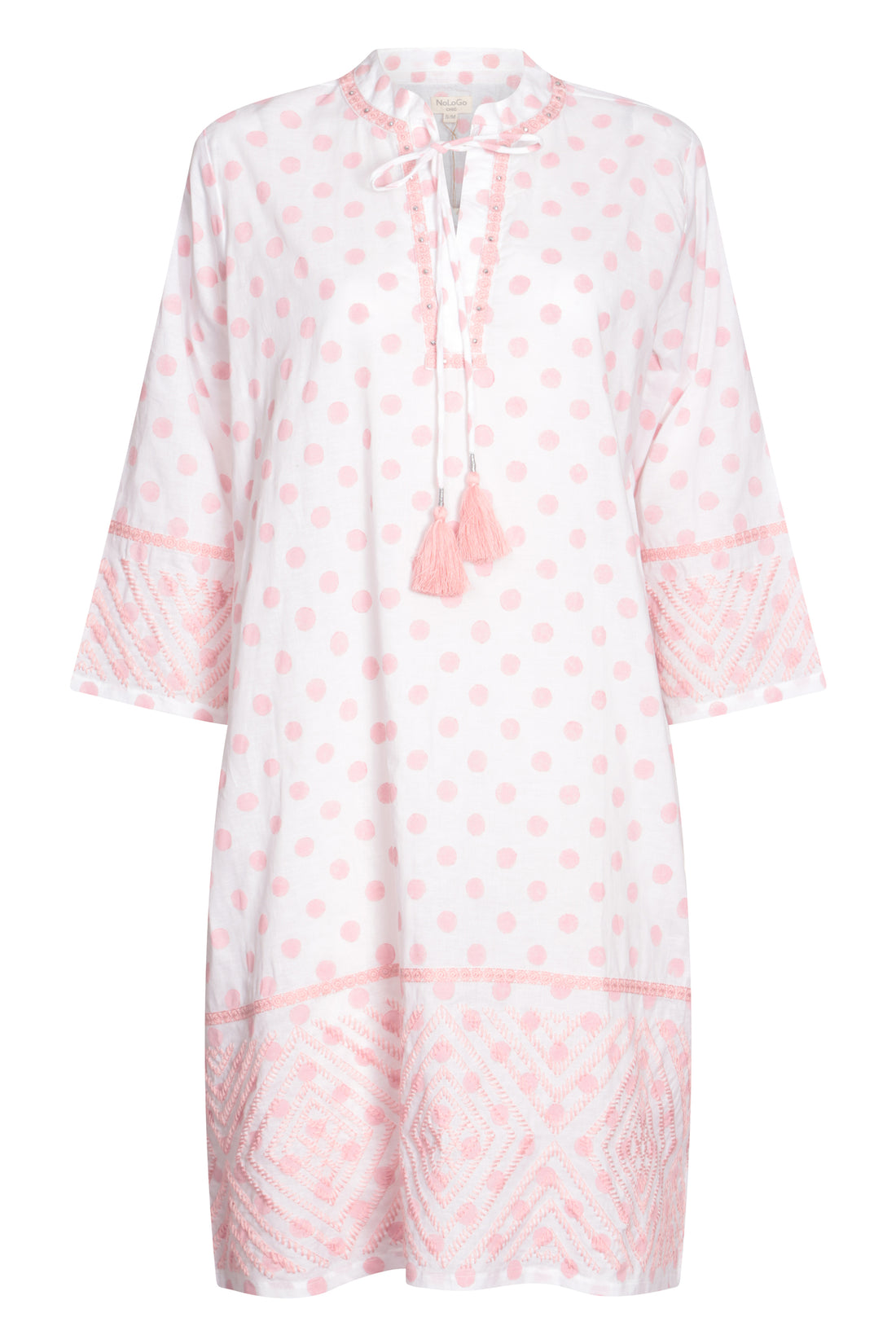 Holiday Block Dress Cotton Pale Pink