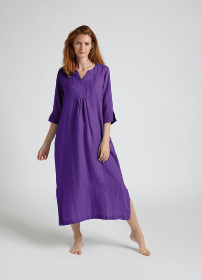 Life Style Linen Maxi Dress Turquoise