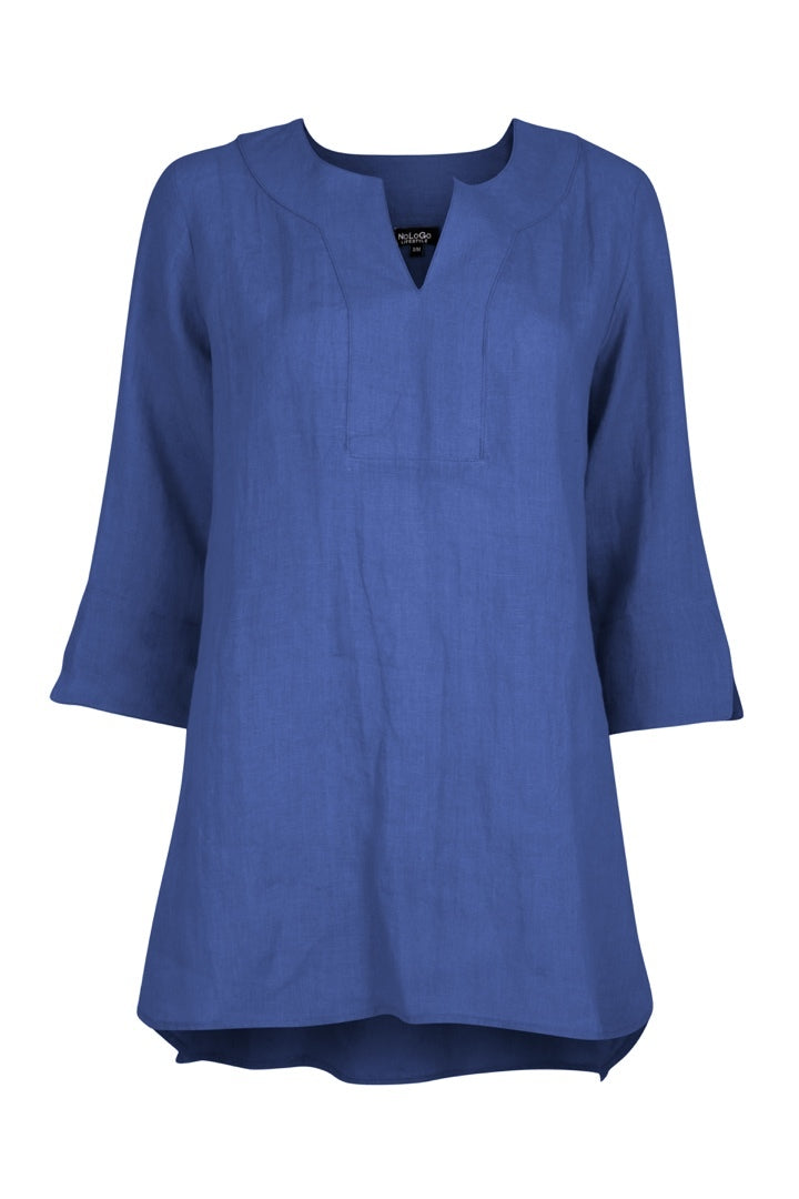 Life Style Linen Tunic Top White