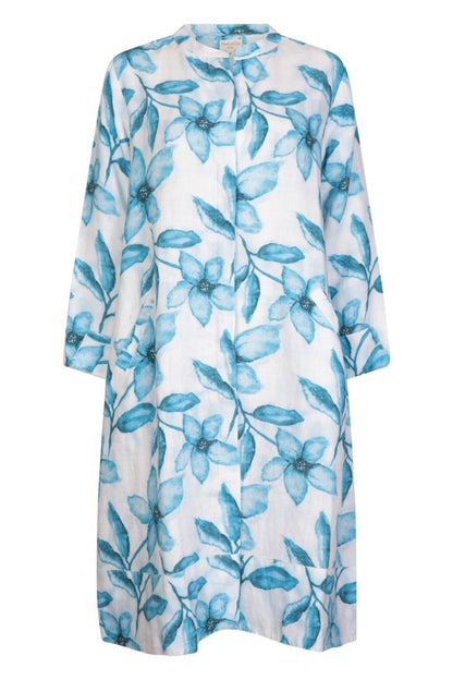 Super Mix Linen Coat Dress Ming Flower