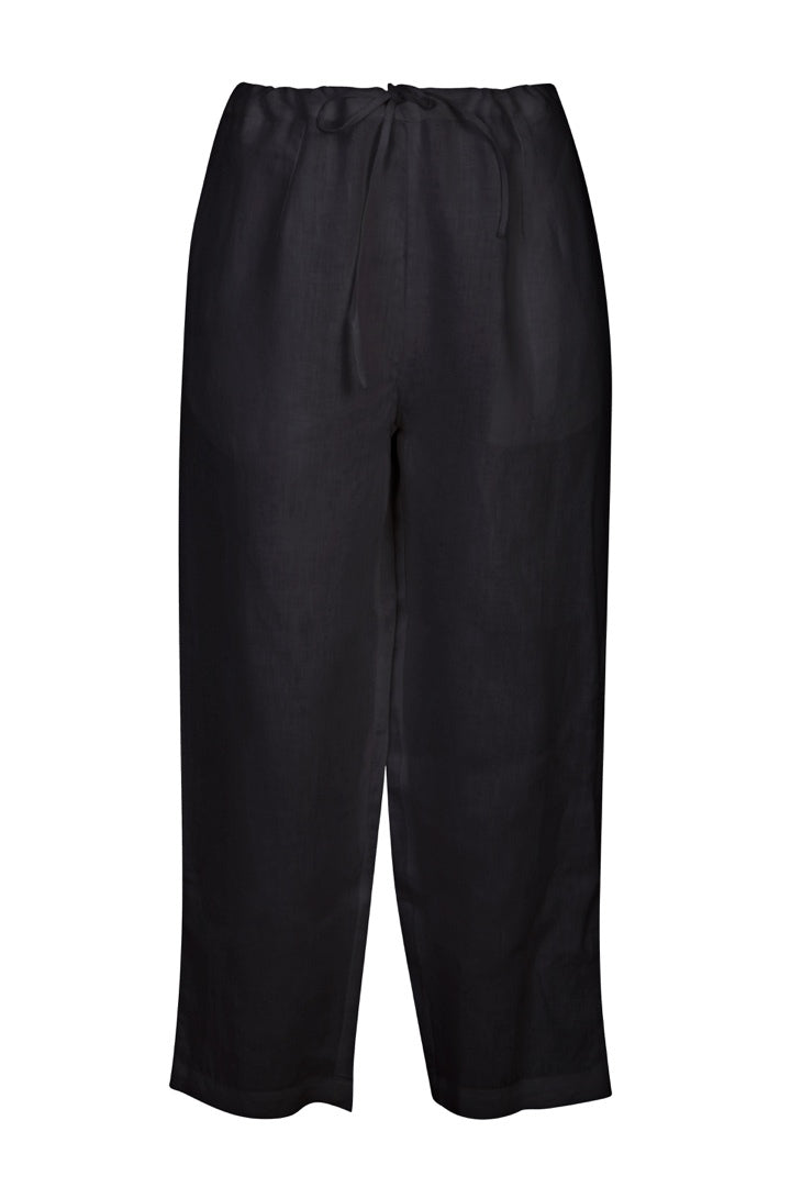 Garment Washed Trouser Black