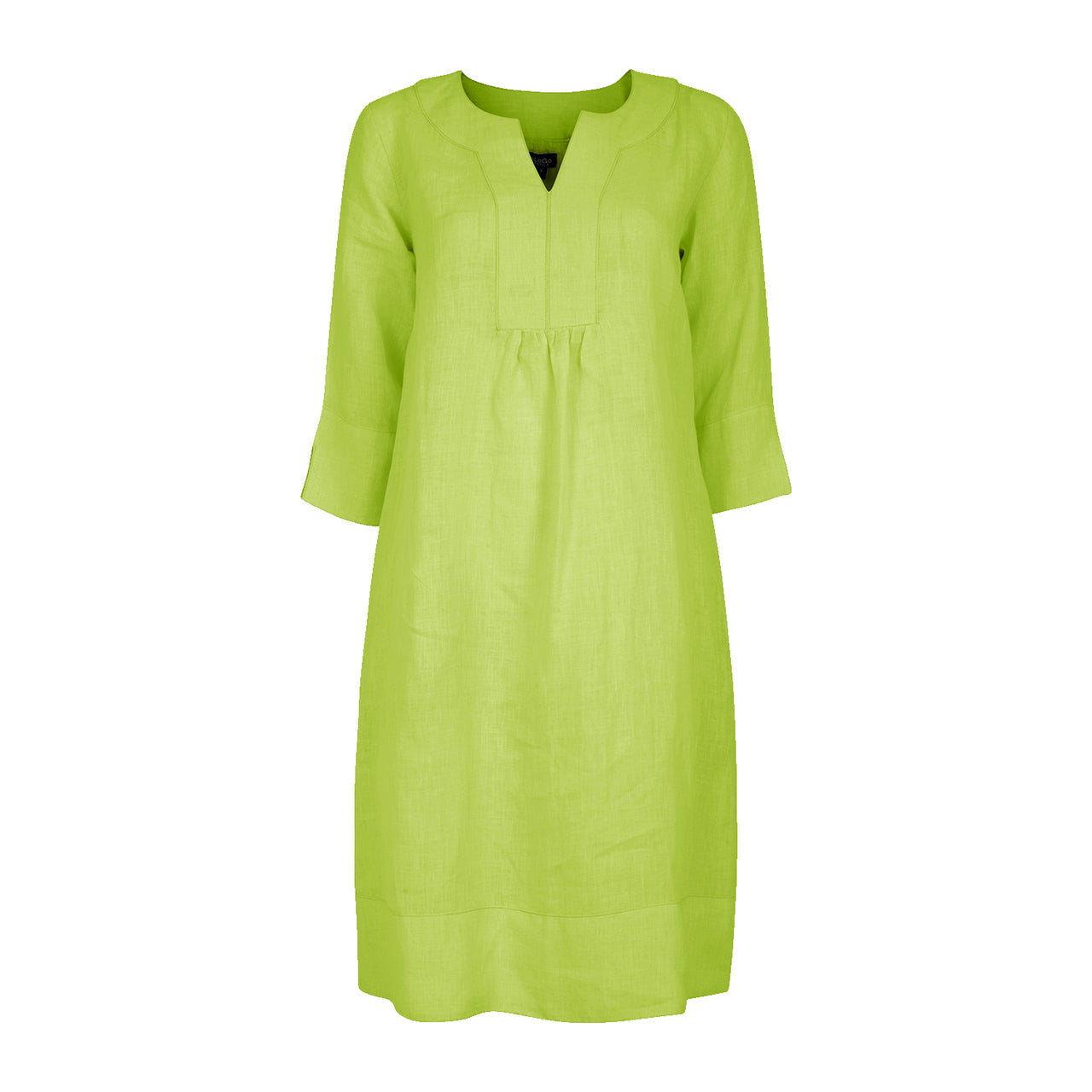 Life Style Easy Lightweight Linen Tunic Dress Lime