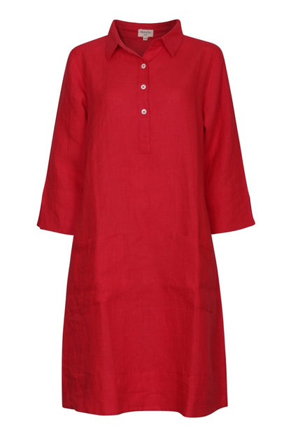 Up Town Linen Shirt Dress - Lime