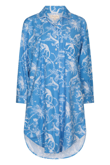 Jungle Party Nightshirt Cotton Poplin- Pink