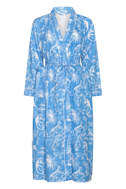 Jungle Party Kimono Robe - Blue