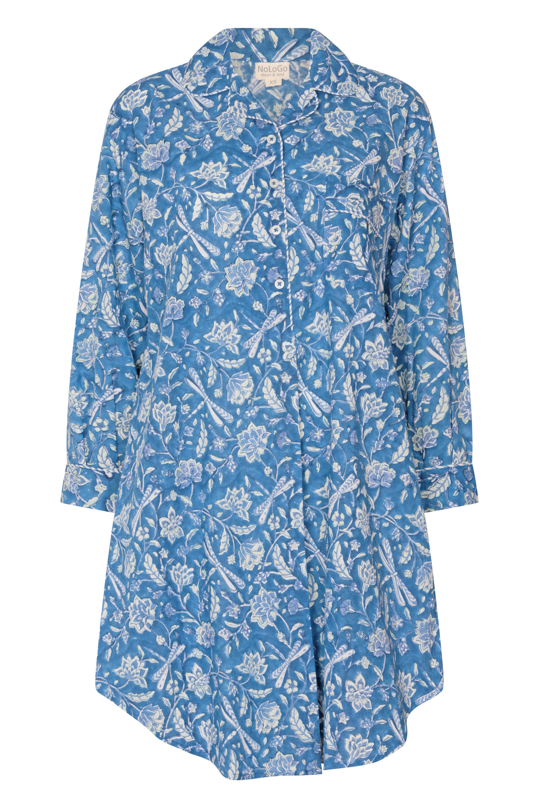 Hand Printed Nightshirt- Dragonfly Pink